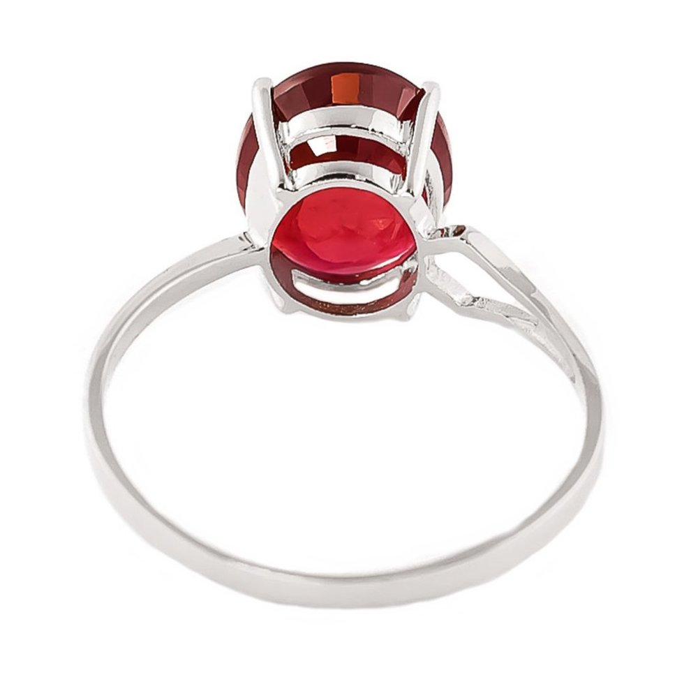 14K. SOLID GOLD RING WITH NATURAL OVAL RUBY - Picture 5 of 8